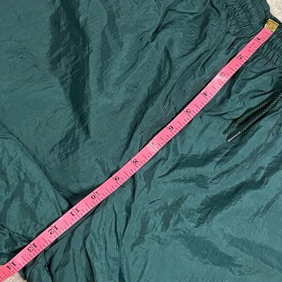 Vtg Nike Track Pants Mens L Hunter Green Nylon Ankle Zip Y2K Drawstring Swoosh - Picture 10 of 12